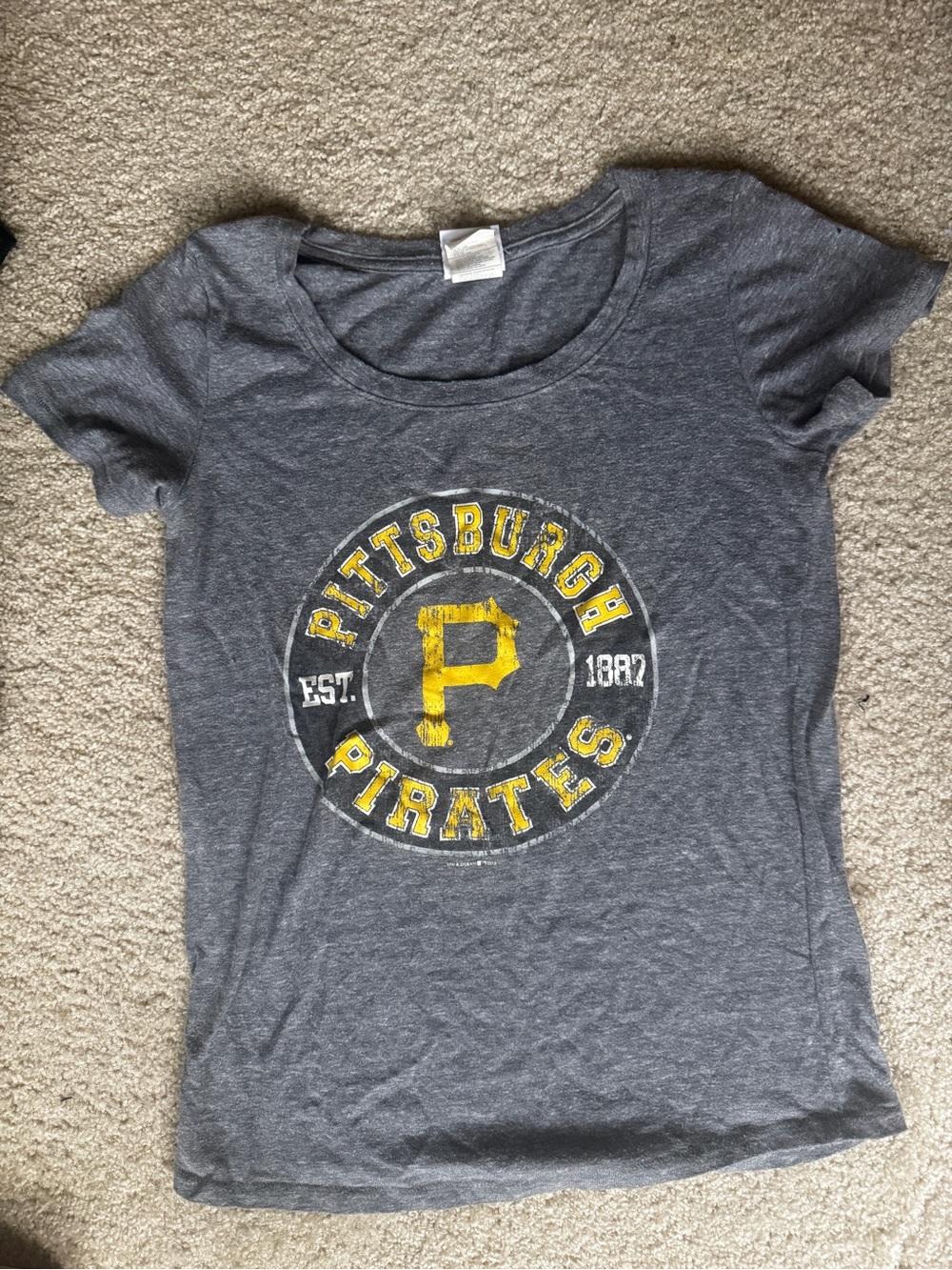 Pittsburgh Pirates Heather Gray Logo Tee